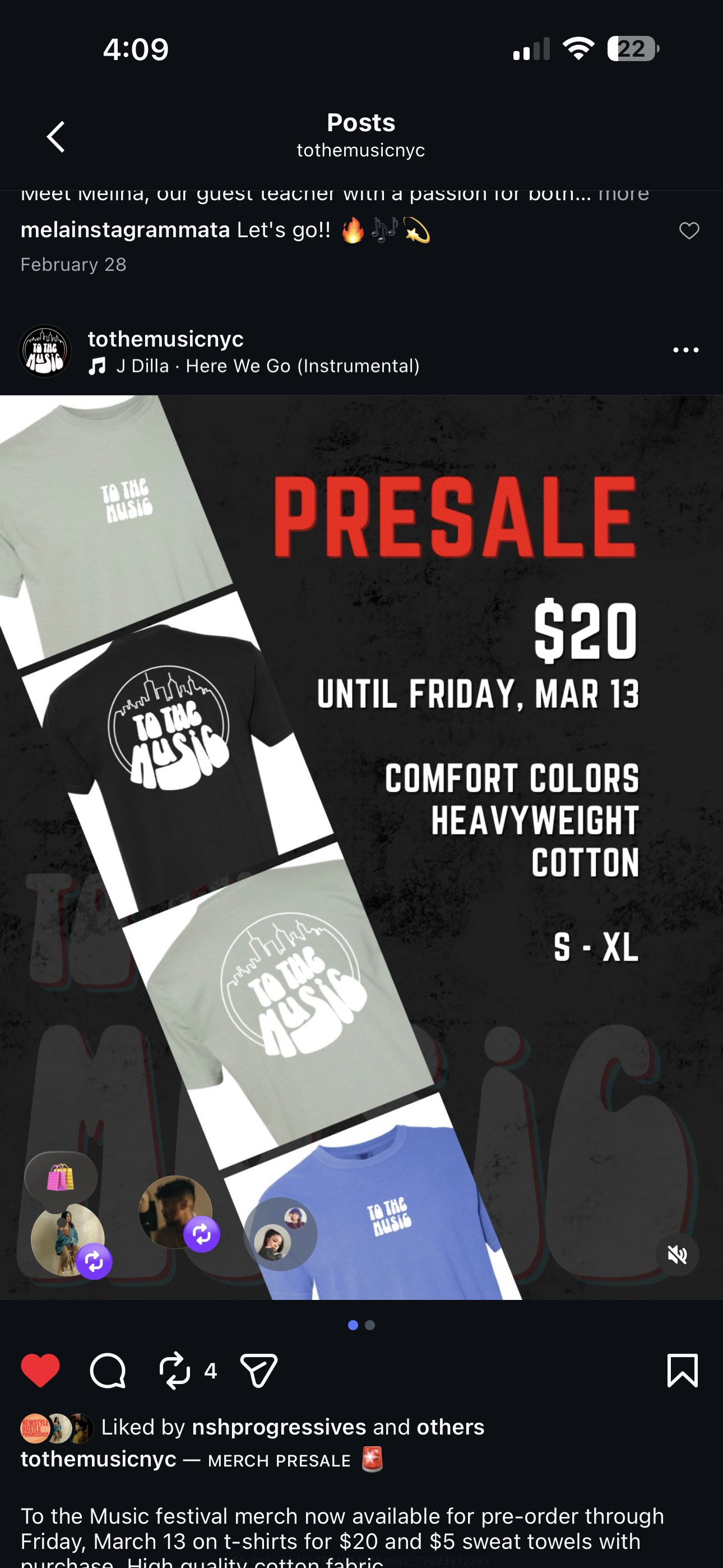 To The Music T-Shirts in 3 colors